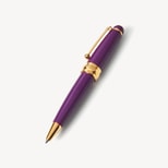 Baby Ballpoint Enamel Pen in Fig & 18ct Gold Plated from Aspinal of London