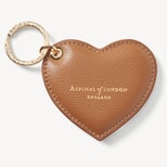 Heart Keyring in Caramel Soft Saffiano from Aspinal of London
