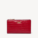 Mayfair® Coin & Card Wallet in Deep Shine Cherry Red Small Croc from Aspinal of London