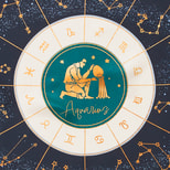 Aquarius Zodiac Silk Scarf in Navy from Aspinal of London