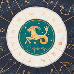Capricorn Zodiac Silk Scarf in Navy from Aspinal of London