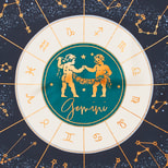 Gemini Zodiac Silk Scarf in Navy from Aspinal of London