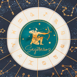 Sagittarius Zodiac Silk Scarf in Navy from Aspinal of London