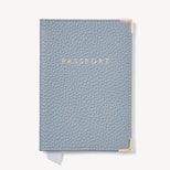 Passport Cover in Sky Blue Pebble from Aspinal of London