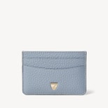 Slim Credit Card Holder in Sky Blue Pebble from Aspinal of London
