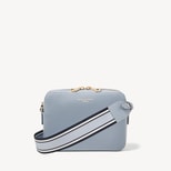 Camera Crossbody with Changeable Straps in Sky Blue Pebble from Aspinal of London