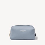 London Makeup Bag in Sky Blue Pebble from Aspinal of London