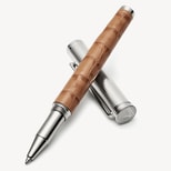 London Ballpoint Pen in Deep Shine Caramel Small Croc from Aspinal of London