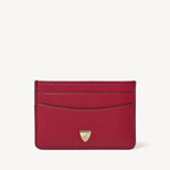 Slim Credit Card Holder in Cherry Red Soft Saffiano from Aspinal of London
