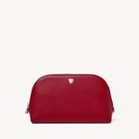 Classic Makeup Case in Cherry Red Soft Saffiano from Aspinal of London
