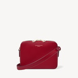 Camera Crossbody in Cherry Red Soft Saffiano from Aspinal of London