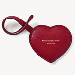 Puffy Heart Charm in Cherry Red Soft Saffiano from Aspinal of London