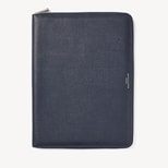 A4 Executive Zipped Padfolio in Navy Saffiano from Aspinal of London