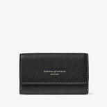 Business Card Holder in Black Milled Pebble from Aspinal of London