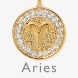 Aries Zodiac Pendant Necklace in 18ct Gold Vermeil from Aspinal of London