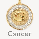 Cancer Zodiac Pendant Necklace in 18ct Gold Vermeil from Aspinal of London
