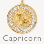 Capricorn Zodiac Pendant Necklace in 18ct Gold Vermeil from Aspinal of London