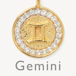 Gemini Zodiac Pendant Necklace in 18ct Gold Vermeil from Aspinal of London