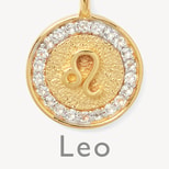 Leo Zodiac Pendant Necklace in 18ct Gold Vermeil from Aspinal of London