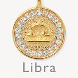 Libra Zodiac Pendant Necklace in 18ct Gold Vermeil from Aspinal of London