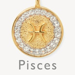 Pisces Zodiac Pendant Necklace in 18ct Gold Vermeil from Aspinal of London