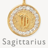 Sagittarius Zodiac Pendant Necklace in 18ct Gold Vermeil from Aspinal of London