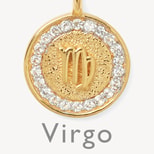 Virgo Zodiac Pendant Necklace in 18ct Gold Vermeil from Aspinal of London