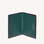 Double Fold Credit Card Holder in Smooth Navy & Teal from Aspinal of London