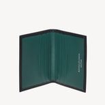 Double Fold Credit Card Holder in Smooth Black & Teal from Aspinal of London