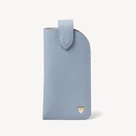 Glasses Case with Tab in Sky Blue Pebble from Aspinal of London