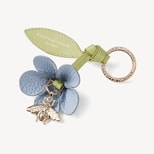 Wildflower & Bee Keyring in Sky Blue Pebble from Aspinal of London