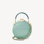 Micro Hat Box in Willow Patent Croc from Aspinal of London