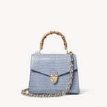 Midi Mayfair® 2 in Deep Shine Sky Blue Small Croc from Aspinal of London