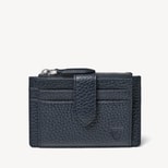 Zipped RFID Card Holder in Navy Pebble from Aspinal of London