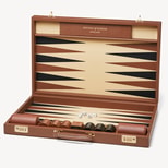 24-inch Grand Backgammon Set in Espresso & Ebony Pebble from Aspinal of London