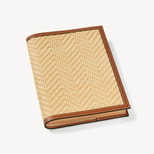 A5 Refillable Luxury Journal in Natural Raffia & Smooth Tan from Aspinal of London