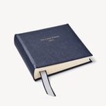 8-inch Leather Photo Album in Navy Pebble from Aspinal of London