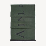 Bi-Colour Heavyweight Merino Wool Scarf in Alpine Green & Navy from Aspinal of London