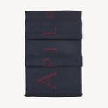 Bi-Colour Heavyweight Merino Wool Scarf in Navy & Merlot from Aspinal of London