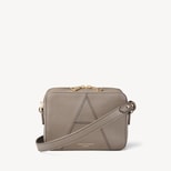 Camera Crossbody Bag in Warm Grey Pebble from Aspinal of London