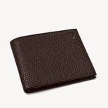 8 Card Billfold Wallet in Chocolate Pebble from Aspinal of London