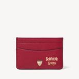 "Be With Me Always" Slim Credit Card Holder in Cherry Red Soft Saffiano from Aspinal of London