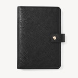 Deluxe Family Travel Wallet in Black Pebble from Aspinal of London