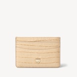 Slim Credit Card Holder in Deep Shine Buttermilk Small Croc from Aspinal of London