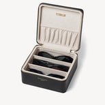 Travel Sunglasses Case in Black Pebble from Aspinal of London