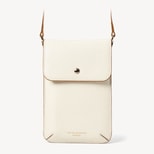 Duo Phone Crossbody Pouch in Ivory Pebble from Aspinal of London