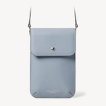 Duo Phone Crossbody Pouch in Sky Blue Pebble from Aspinal of London