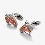 Sterling Silver & Enamel Horse Cufflinks from Aspinal of London