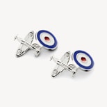 Sterling Silver Spitfire & Enamel RAF Roundel Cufflinks from Aspinal of London