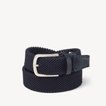Men's Stretch Woven Belt in Navy from Aspinal of London